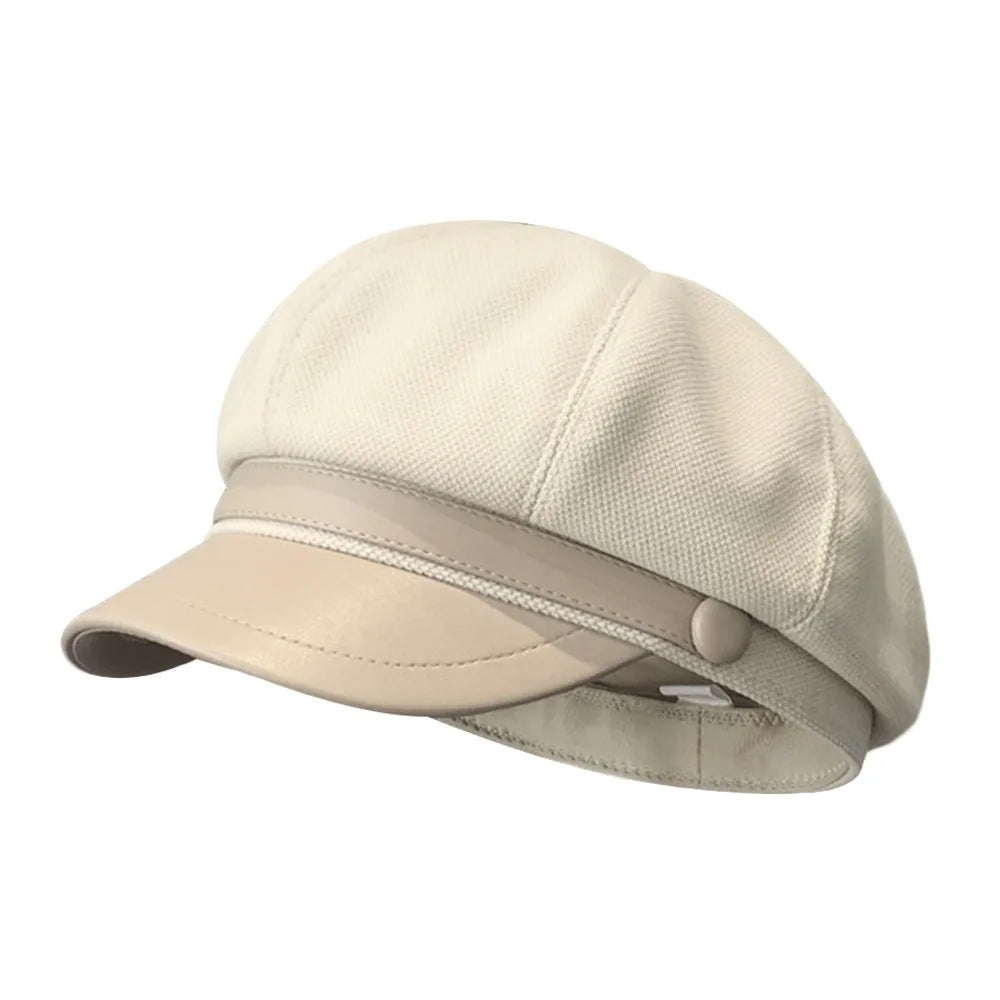 Women's Adjustable Winter Beret Hat – Vintage Painter Cap Women's Beret Hat HIP Beige