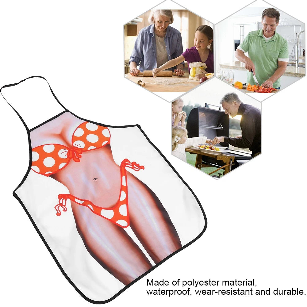 3D Funny Cooking Apron Sexy Man Woman Apron Waterproof Apron HIP