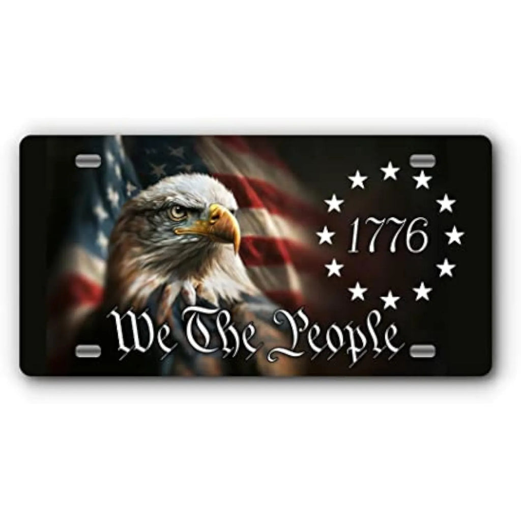1776 Eagle We The People Patriotic Aluminum License Plate Vanity License Plate HIP 1