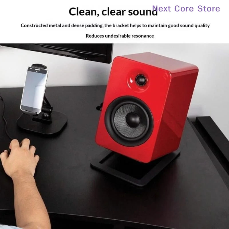 2-Pack Aluminum Desktop Speaker Stands – 16° Tilt & Damping Speaker Stand Set HIP